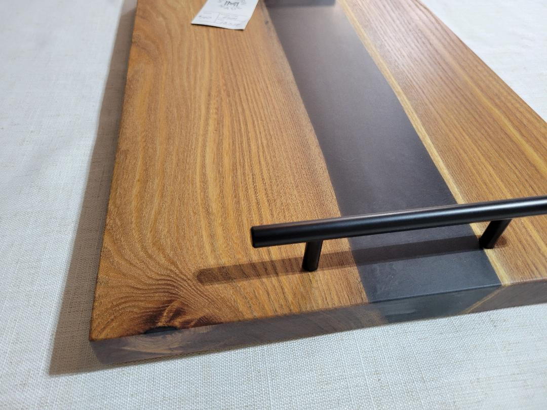 Charcuterie River Board, 12x18" Elm with Black Resin