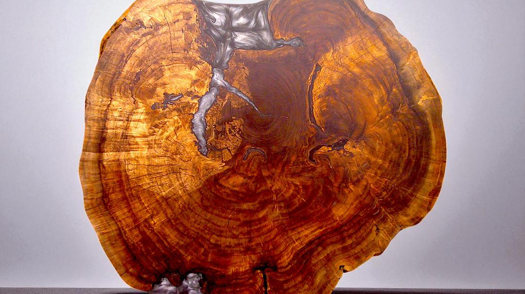 Walnut Burl Live Edge Counter Height Table