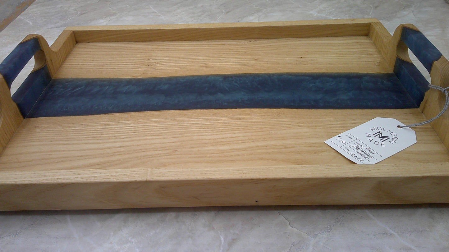 Tray, Ash with Mermaid Dust Resin 12x18"