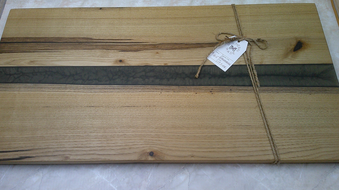 Charcuterie River Board, 15x28" Sassafras with Olive Resin