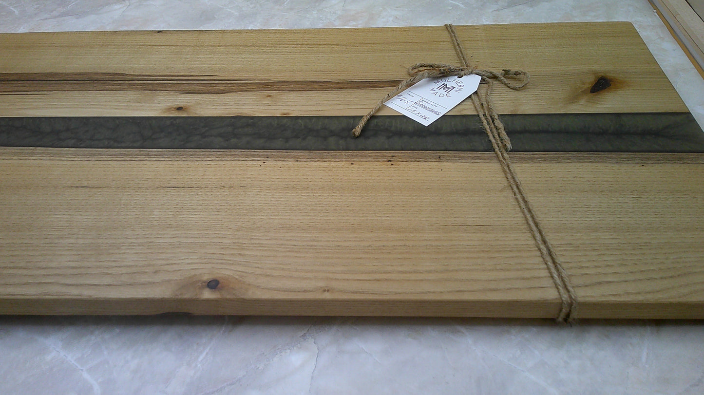 Charcuterie River Board, 15x28" Sassafras with Olive Resin