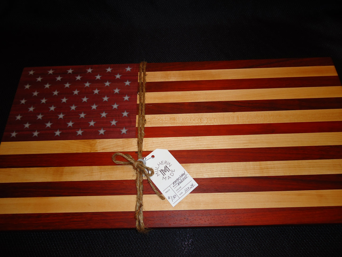 Flag Board, 12x24" American Flag, Padauk/Maple/Purple H Wood