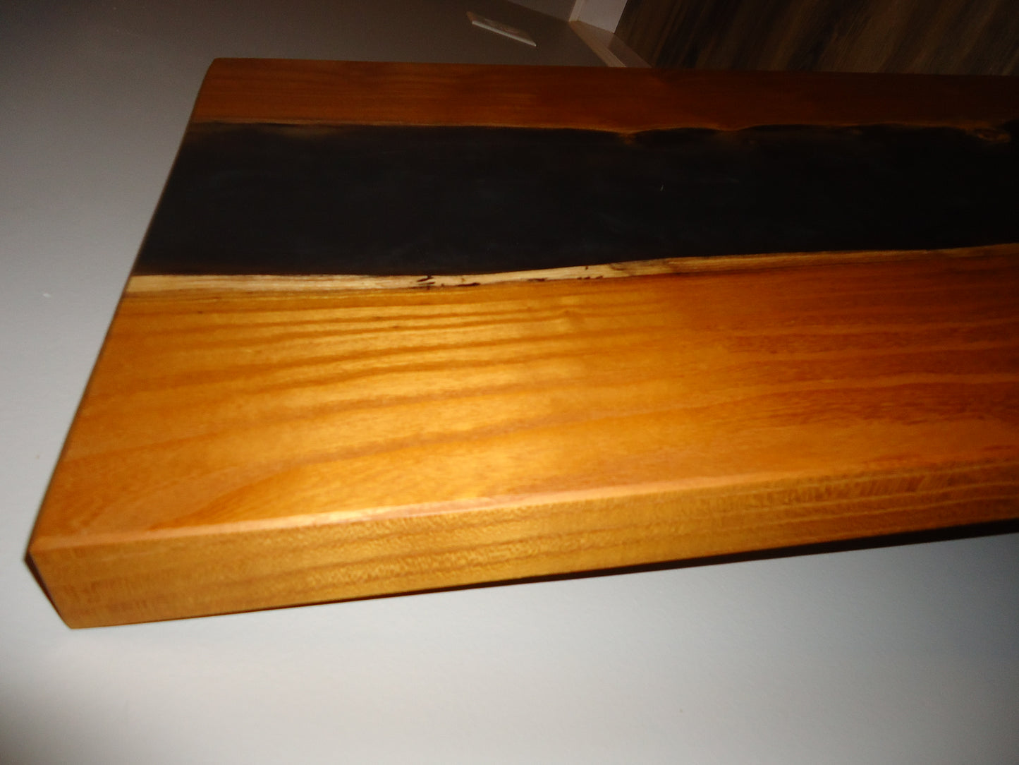 Table Top, 18x30" Mulberry River End Table with Smokey Translucent Resin