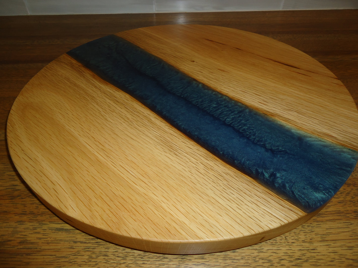 Lazy Susan 16", Pecan with Mermaid Dust Resin