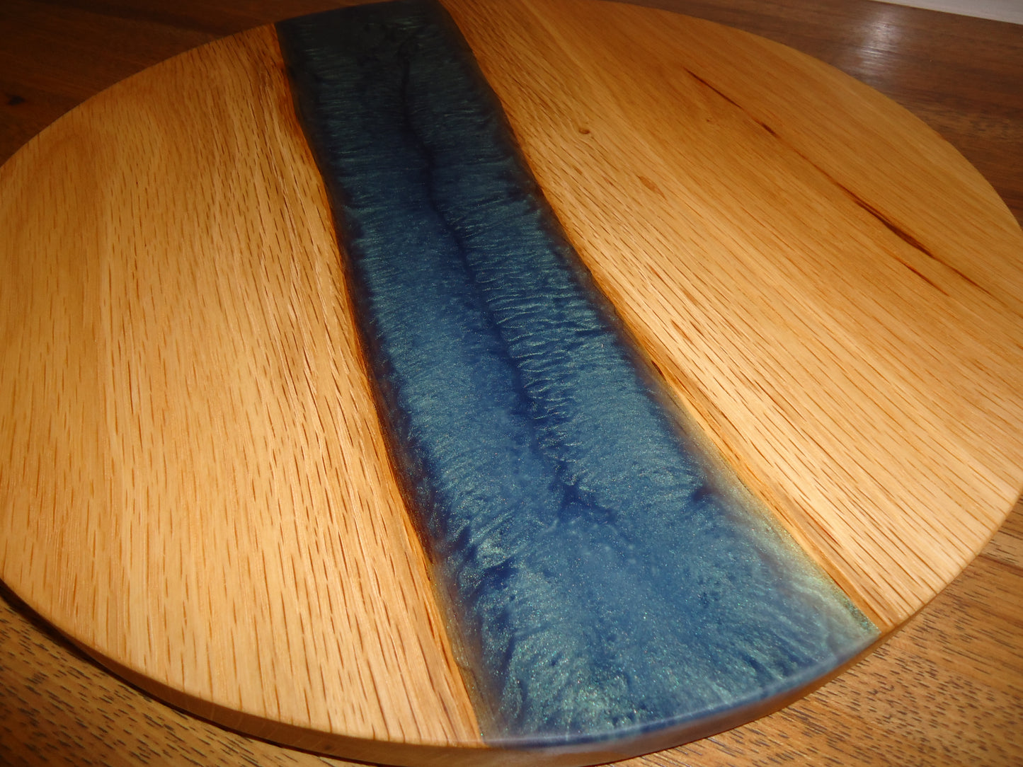Lazy Susan 16", Pecan with Mermaid Dust Resin