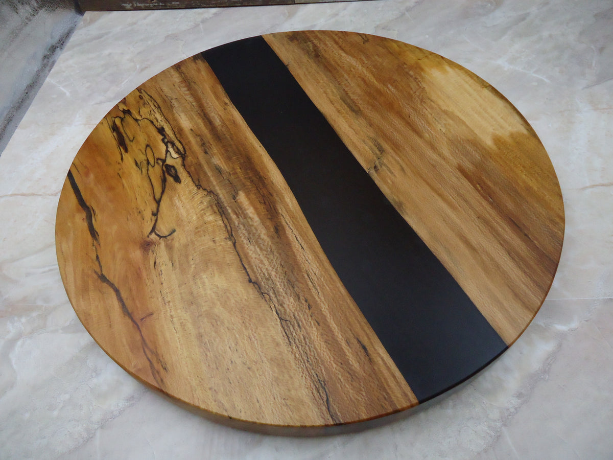 Black, Copper and Bronze Lazy Susan, Hand Poured Food Safe Epoxy Resin on  Bamboo, Geode Art, Geode Epoxy Resin, Housewarming Gift. 