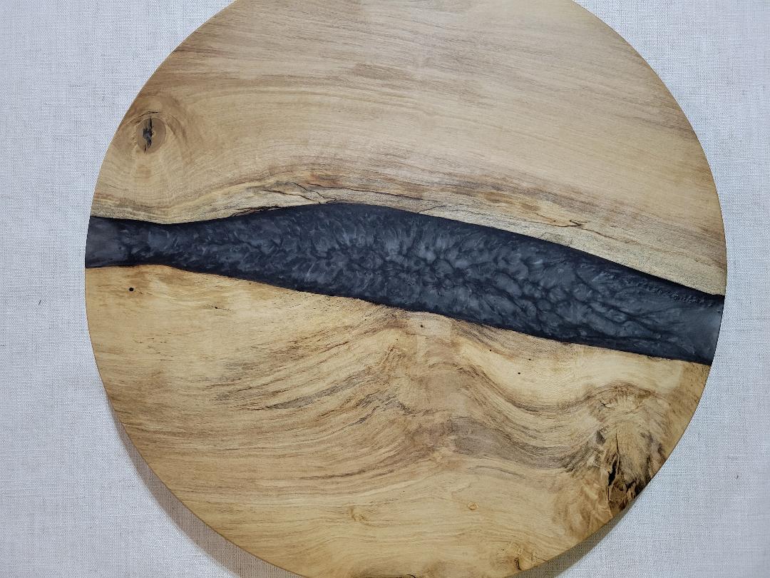 Lazy Susan 16", Holly with Grey Resin