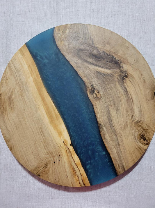 Lazy Susan 16", Holly with Mermaid Dust Resin