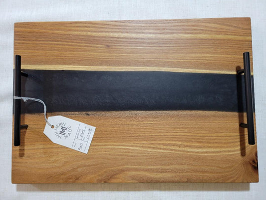 Charcuterie River Board, 12x18" Elm with Black Resin