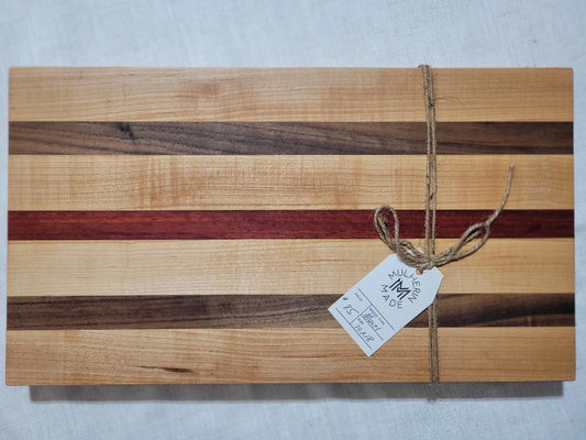Cutting Board, 10x18" Padauk/Maple/Walnut