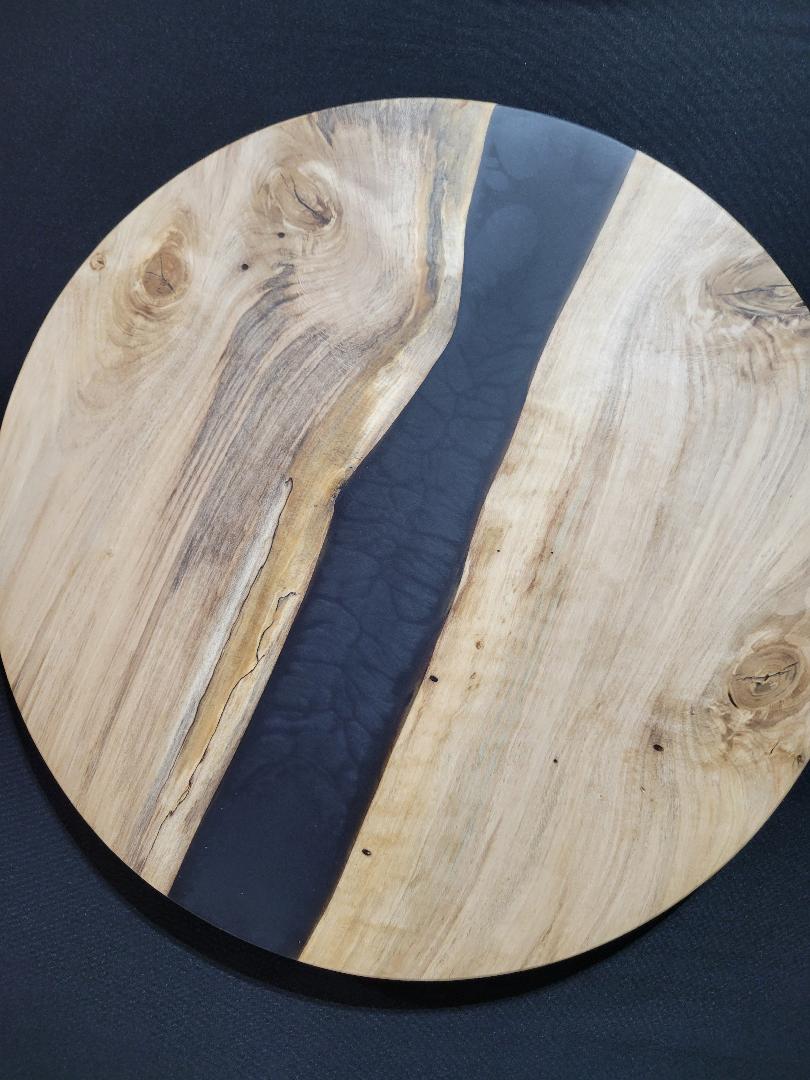 Lazy Susan 16", Holly with Black Resin