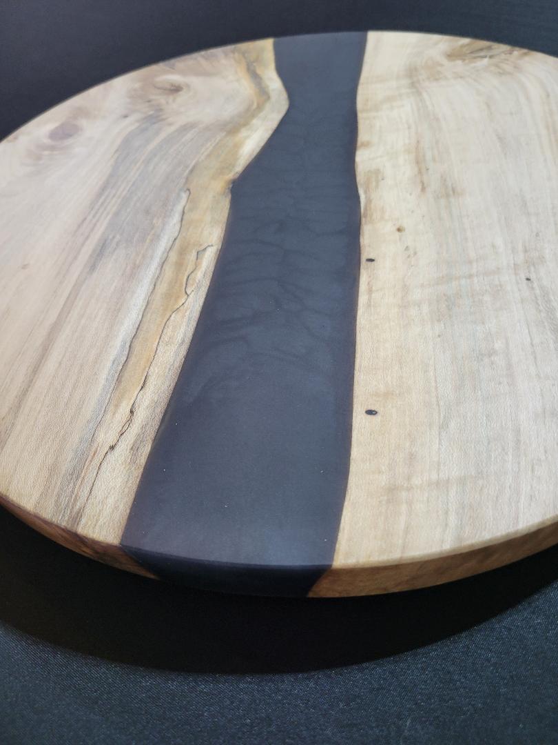 Lazy Susan 16", Holly with Black Resin