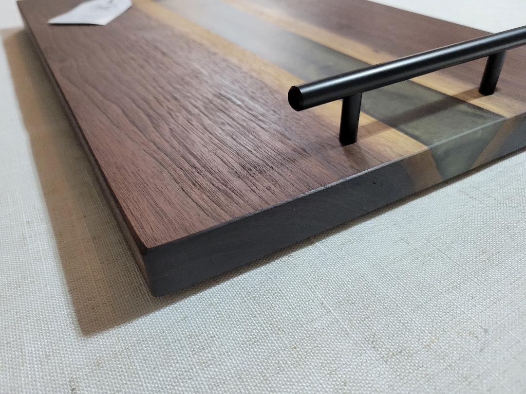 Charcuterie River Board, 12x18" Walnut with Olive Green Resin