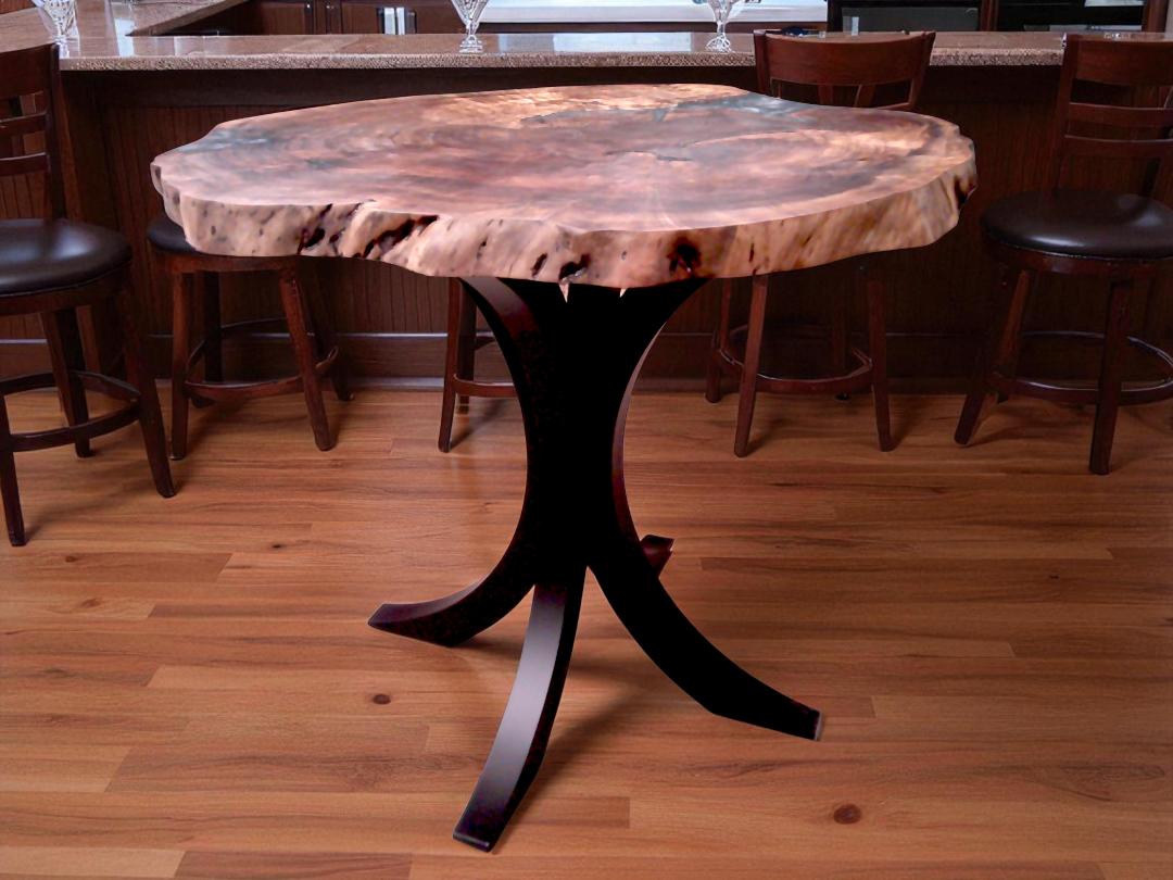 Walnut Burl Live Edge Counter Height Table