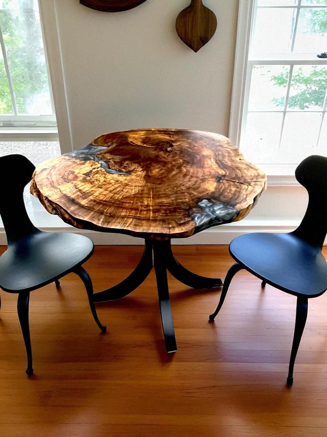 Walnut Burl Live Edge Counter Height Table