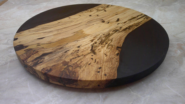Lazy Susan 16", Hickory with Black Resin