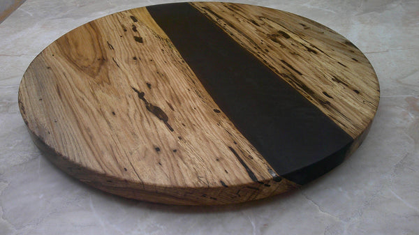 Lazy Susan 17", Hickory with Black Resin