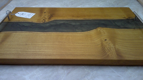 Charcuterie River Board, 15x24" Mulberry with Olive Resin