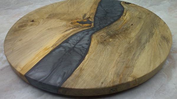 Lazy Susan 17", Holly with Grey Resin