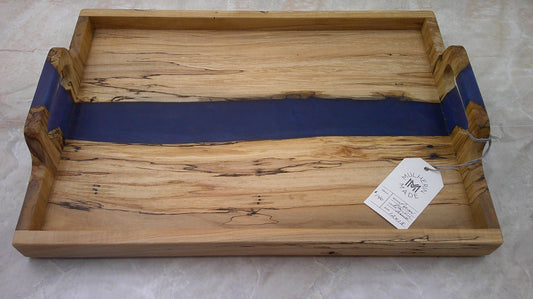 Tray, Pecan with Pacific Blue Resin 12x18"