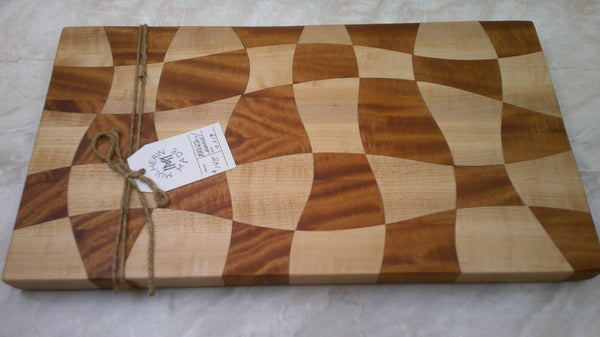 Cutting Board, 10x19" Mahogany and Maple
