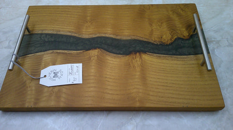 Charcuterie River Board, 12x18" Mulberry with Olive Resin
