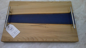 Charcuterie River Board, 12x18" Sassafras with Pacific Blue Resin