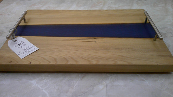 Charcuterie River Board, 12x18" Sassafras with Pacific Blue Resin