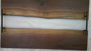 Charcuterie River Board, 15x24" Walnut with Pearl White Resin