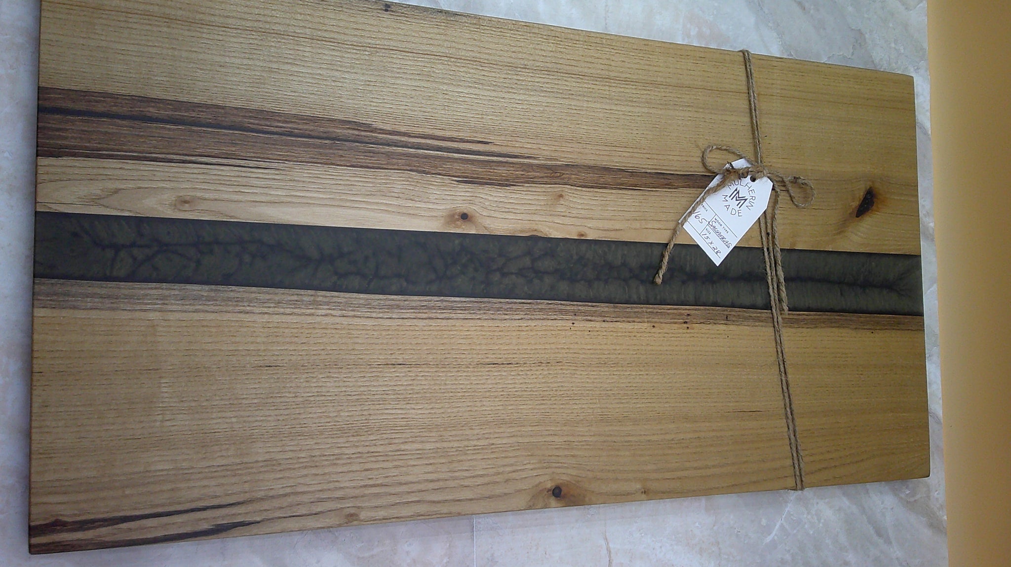 Charcuterie River Board, 15x28" Sassafras with Olive Resin