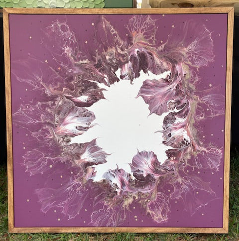 Burgundy Circle Pour Art