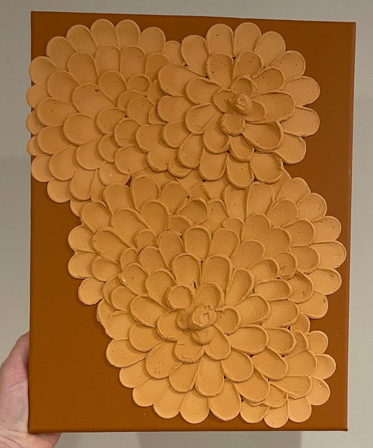 Layered Orange Flowers Texture Art
