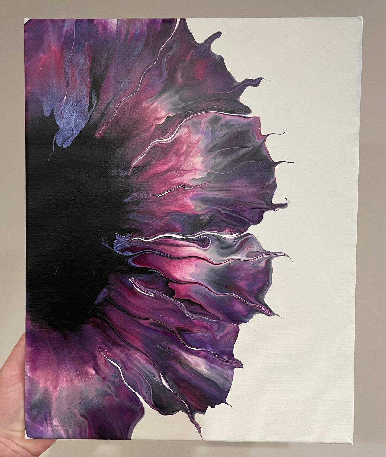 Purple Flower Pour Art