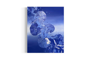 Blue White Gradient Flow Art
