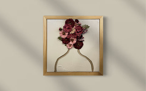 Burgundy Flower Lady Art