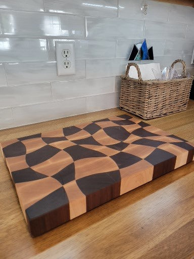 Cutting Board, 11x17" End Grain Walnut and Maple