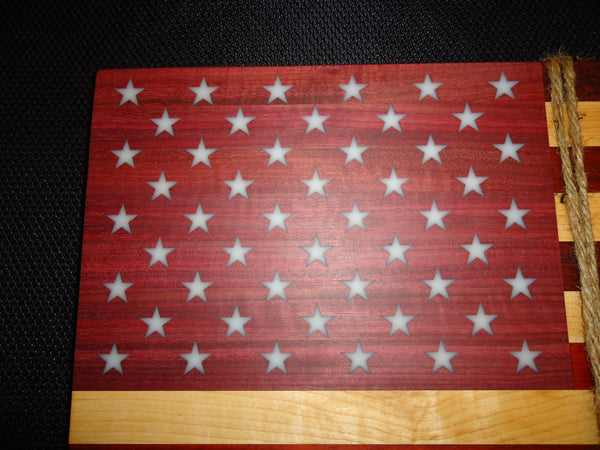 Flag Board, 12x24" American Flag, Padauk/Maple/Purple H Wood