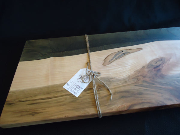 Charcuterie River Board, 15x24" Ambrosia Maple with Olive Resin