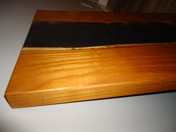 Table Top, 18x30" Mulberry River End Table with Smokey Translucent Resin