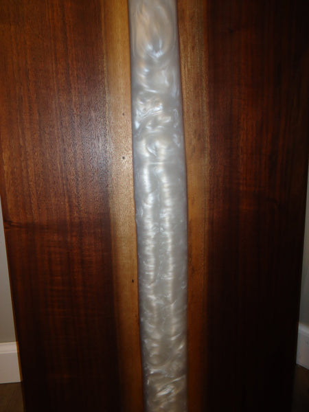 Table Top, 18x30" Walnut River End Table with White Pearl Resin