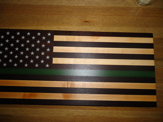 Flag Board, 11x24" American/Armed Forces Flag, Walnut and Maple Wood