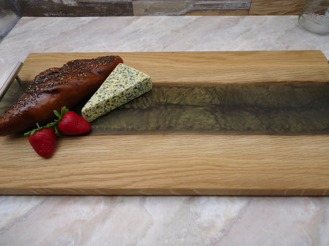 Charcuterie River Board, 12x24" Pecan with Olive Resin