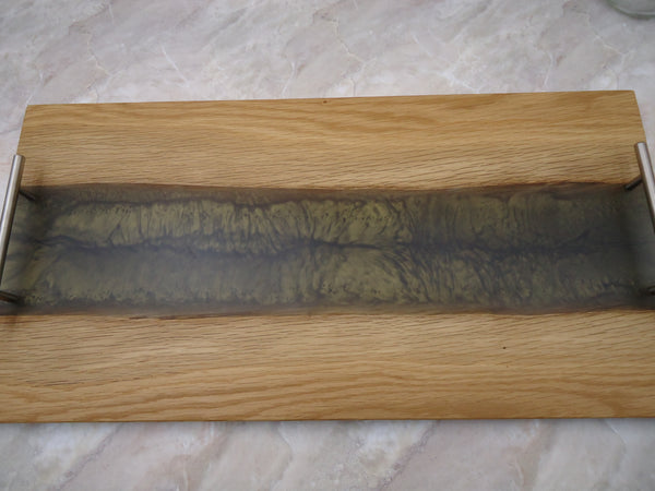 Charcuterie River Board, 12x24" Pecan with Olive Resin
