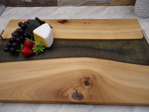 Charcuterie River Board, 15x24" Pecan with Olive Resin