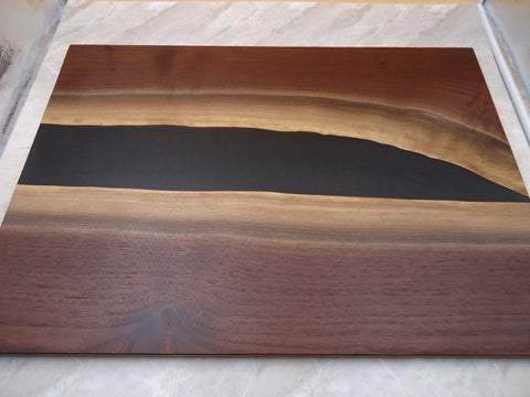Cook Top Cover, Walnut with Black Resin