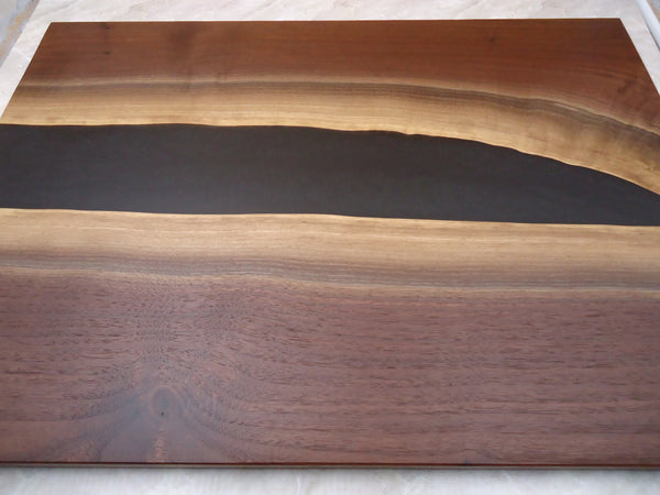 Cook Top Cover, Walnut with Black Resin
