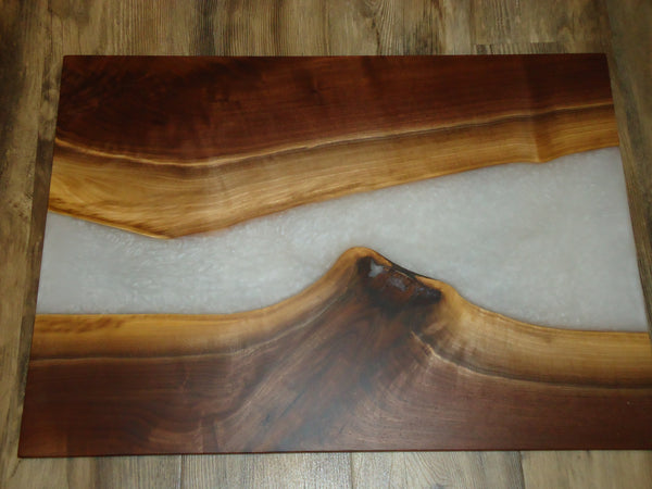 Cook Top Cover, Walnut with Pearl White Resin