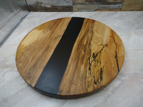 Lazy Susan 17", Pecan with Black Resin