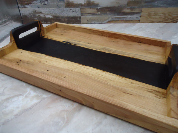 Tray, Pecan with Black Resin 12x18"